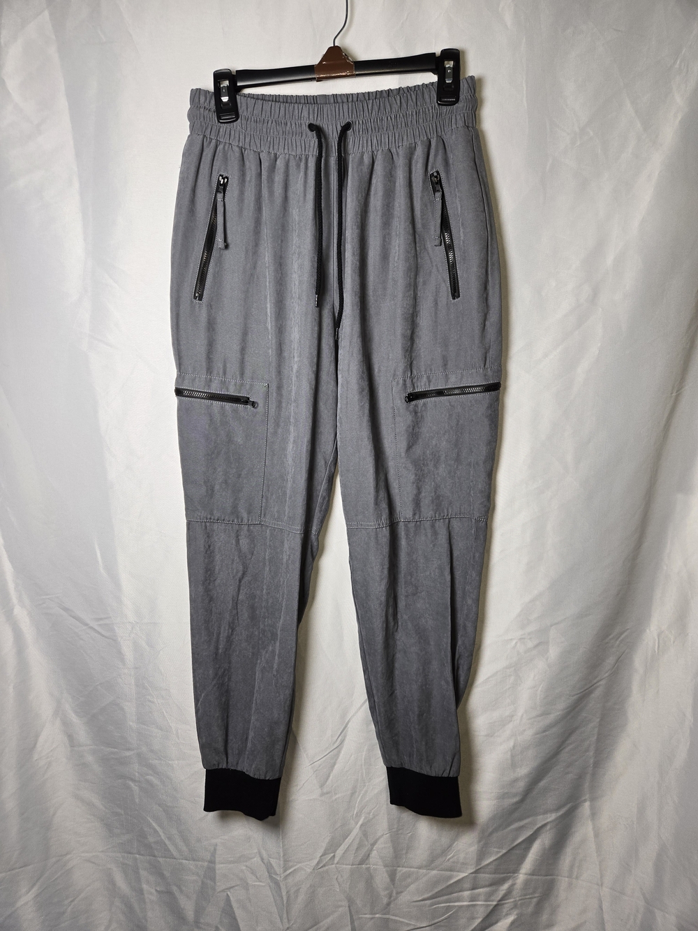 Women's Gray Zip-Pocket Jogger Track Pants